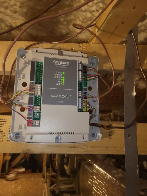 Zone control board and thermostat wiring work